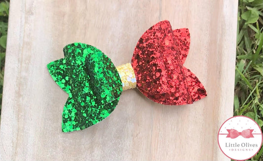 PORTUGAL GLITTER HAIR BOW (DOUBLE)