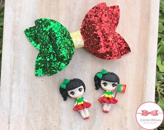 PORTUGAL GLITTER CLAY BOW - DOUBLE