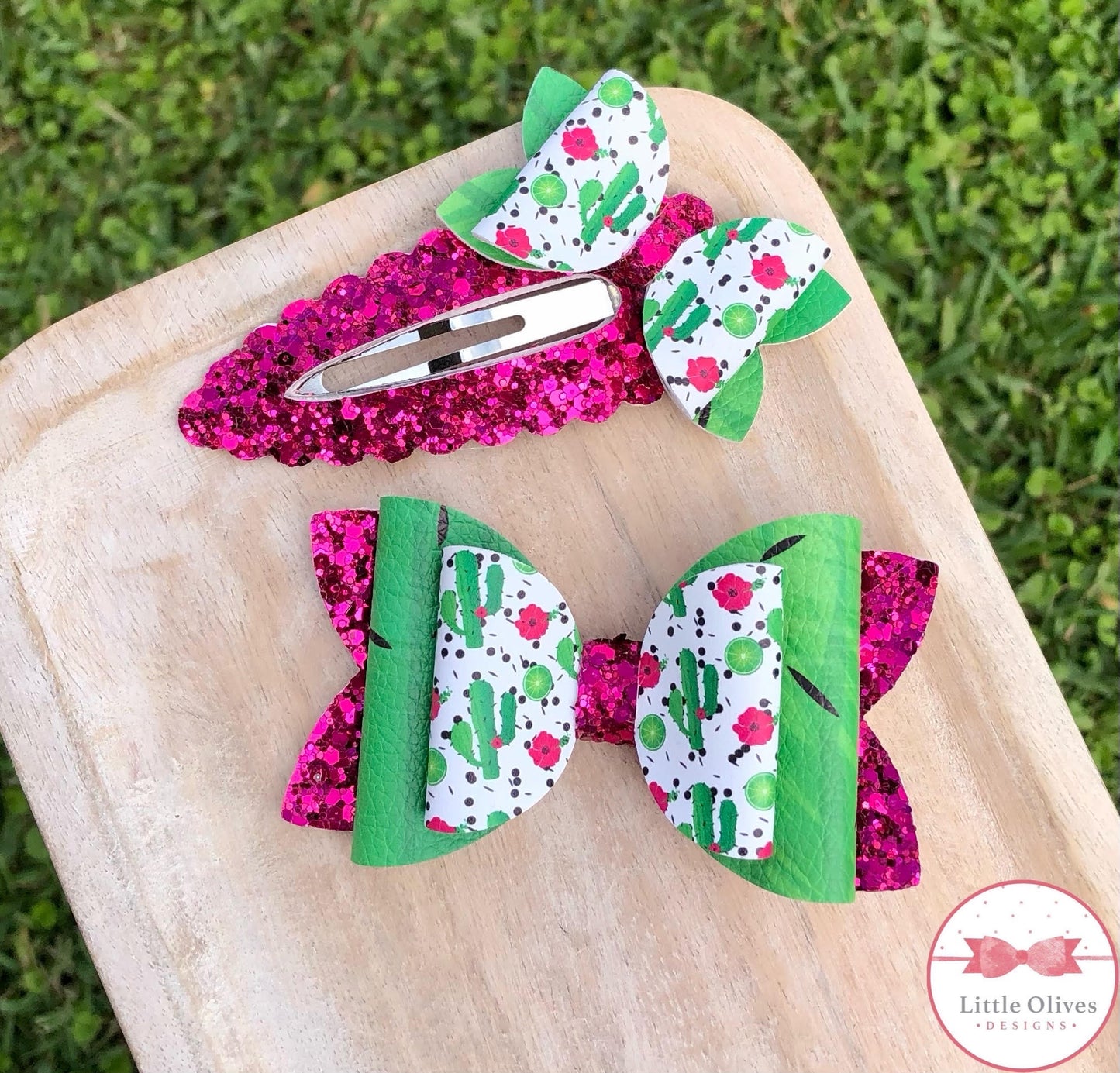 PRICKLY CACTUS BOW & XL CLIP