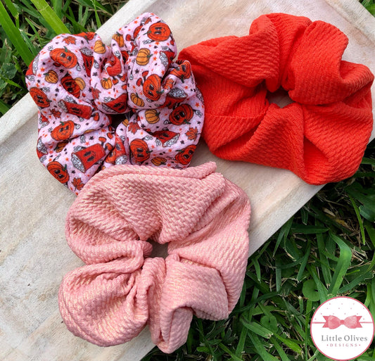 PUMPKIN SEASON 3PC SCRUNCHIE SET