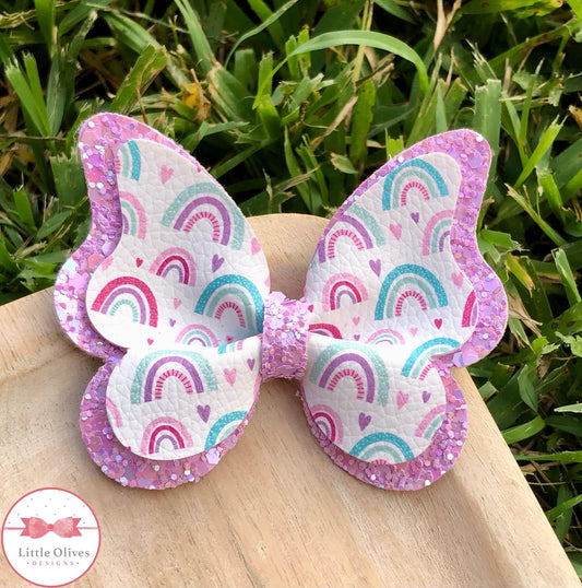 PURPLE RAINBOWS BUTTERFLY BOW