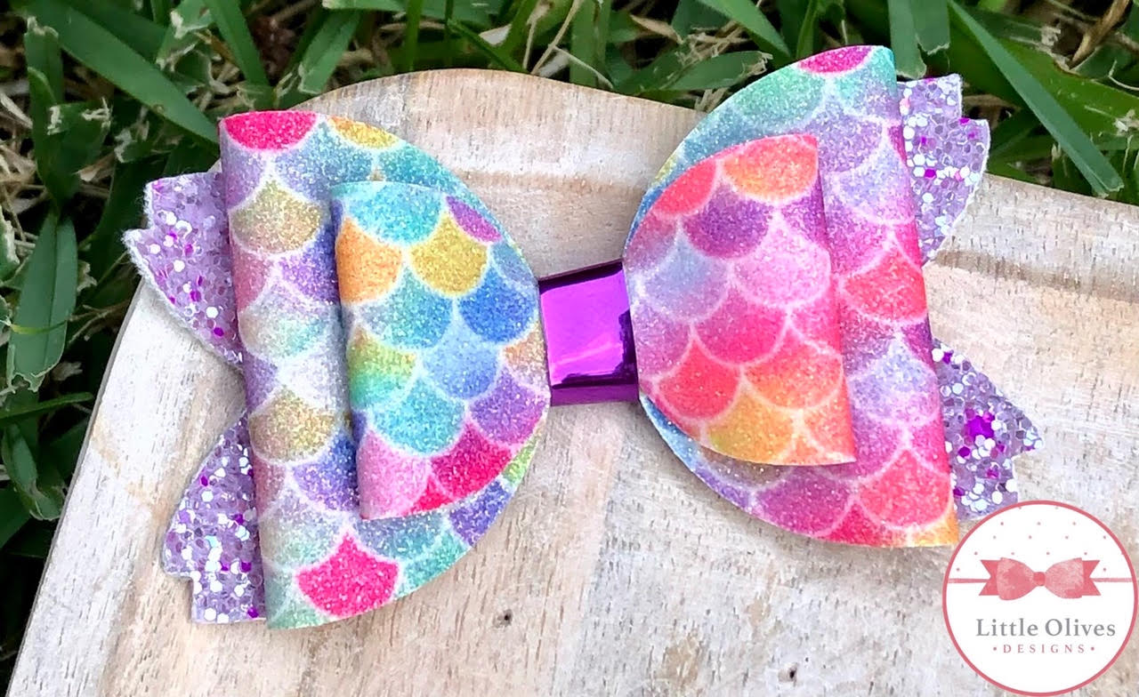 RAINBOW MERMAID SCALES BOW