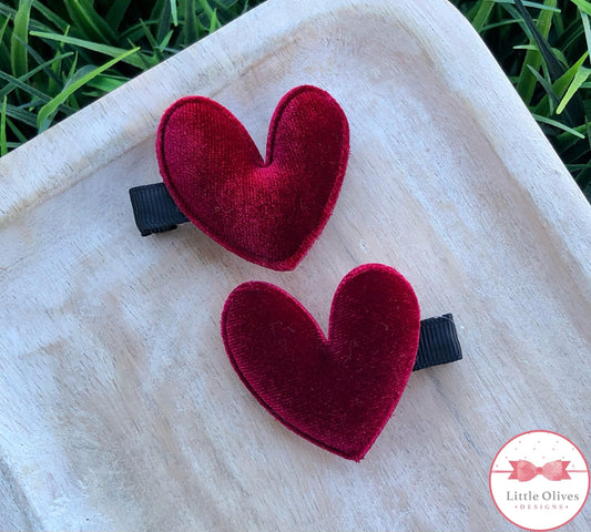 VELVET HEART PIGGY SET - RED