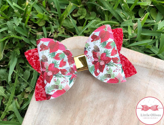 RED POINSETTIA BOW