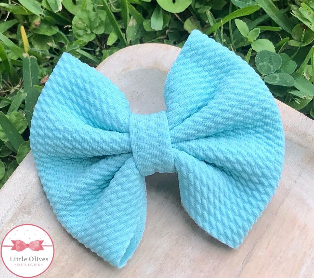 ROBBINS BLUE FABRIC BOW