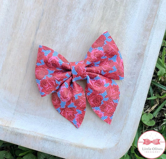 ROSES & STRIPES SAILOR BOW