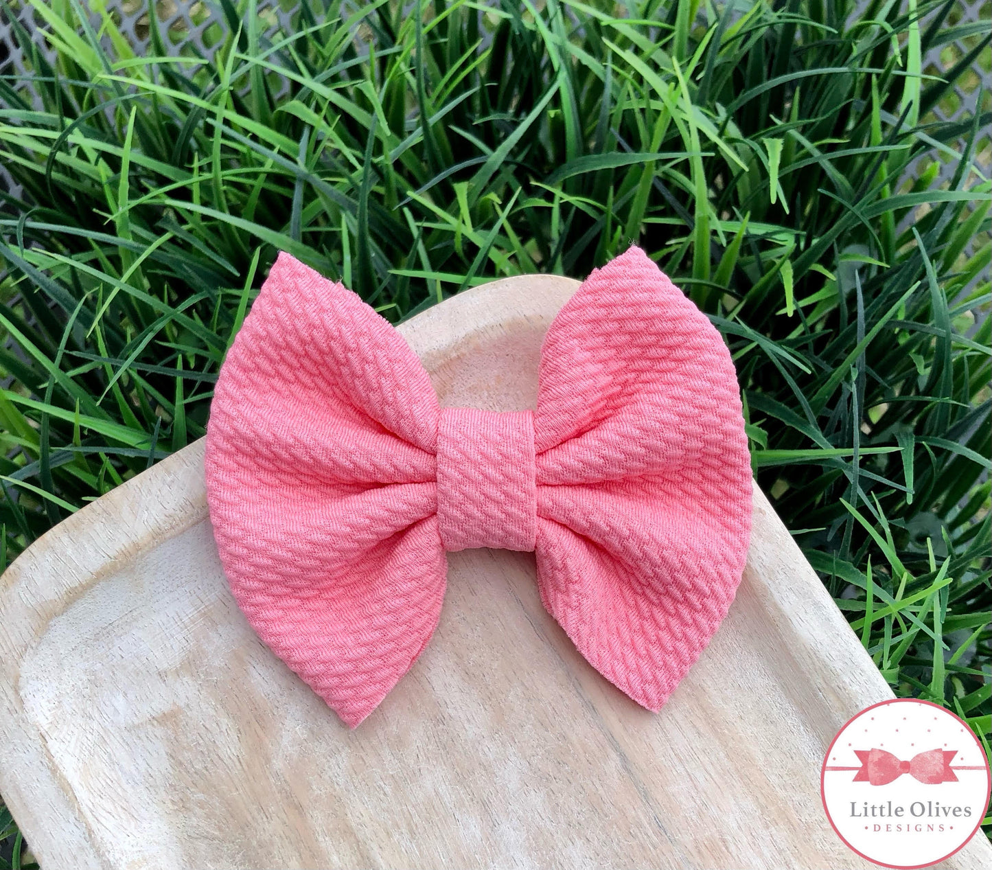 SALMON FABRIC BOW