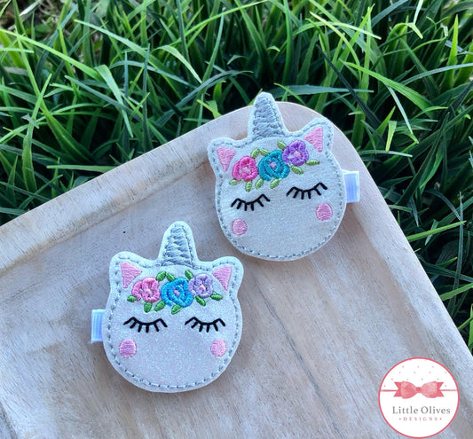 UNICORN FELT PIGGY SET - SILVER