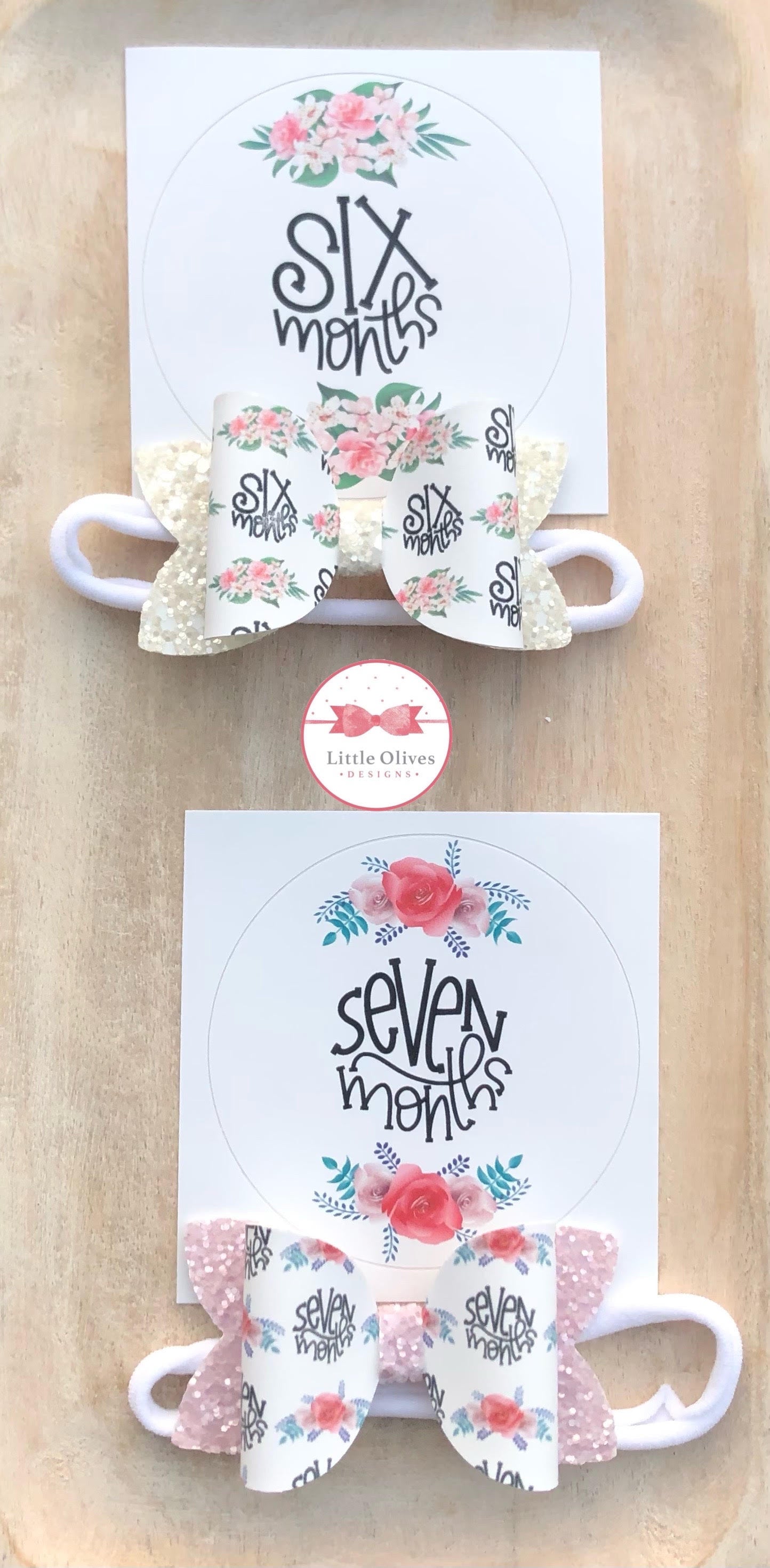 BABY MONTHLY MILESTONE BOW & STICKER SET