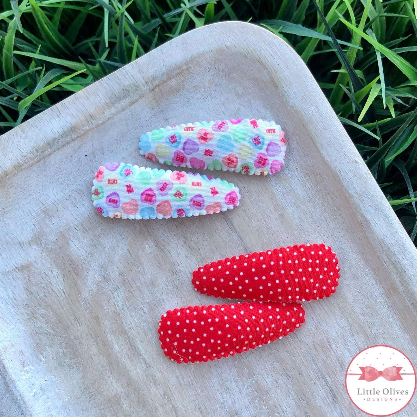 VALENTINE'S DAY FABRIC SNAP CLIP SETS