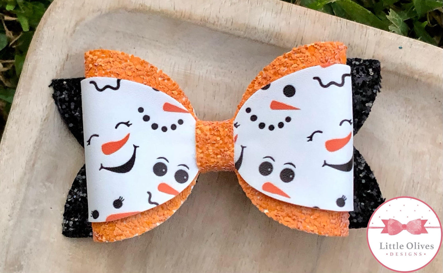 SNOWMAN FACES BOW