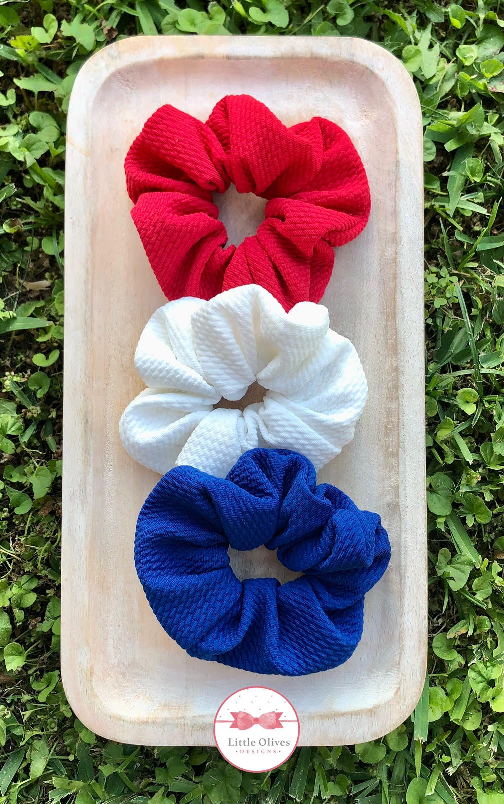 RED, WHITE & BLUE SCRUNCHIES