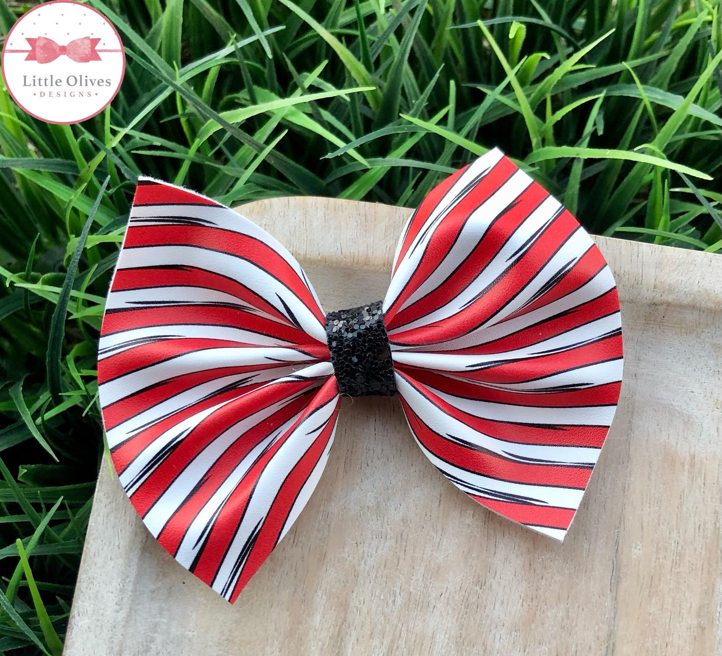 STRIPED HAT PINCH BOW