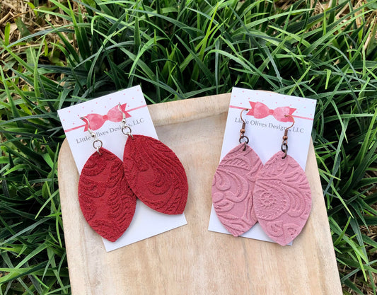 EMBOSSED SUEDE EARRINGS