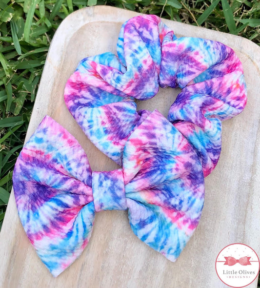 SUNDOWN TIE DYE SCRUNCHIE OR BOW