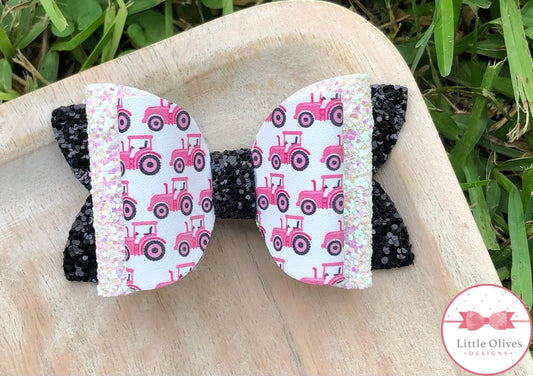 PINK TRACTOR BOW