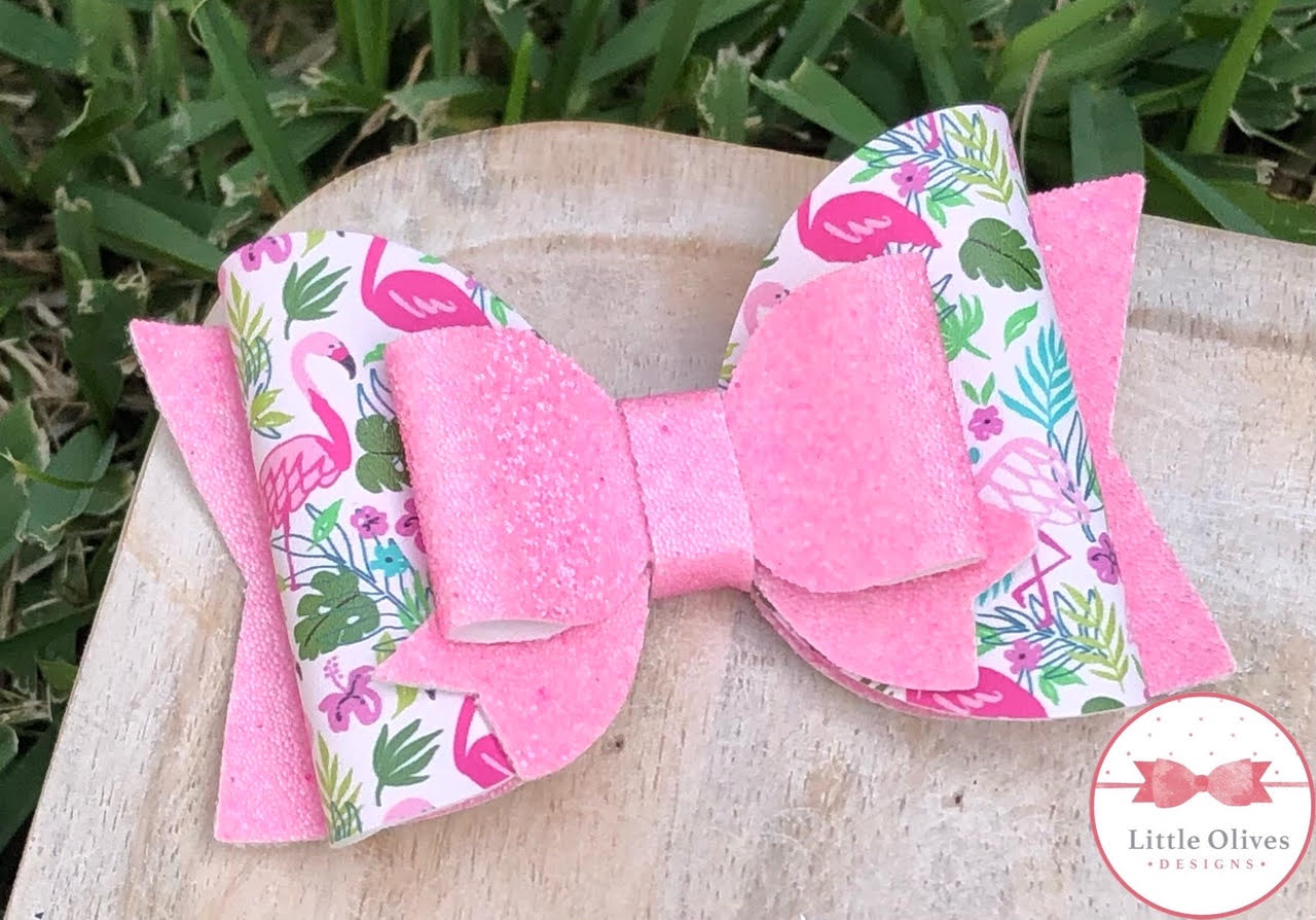 TROPICAL FLAMINGO MAGNOLIA BOW