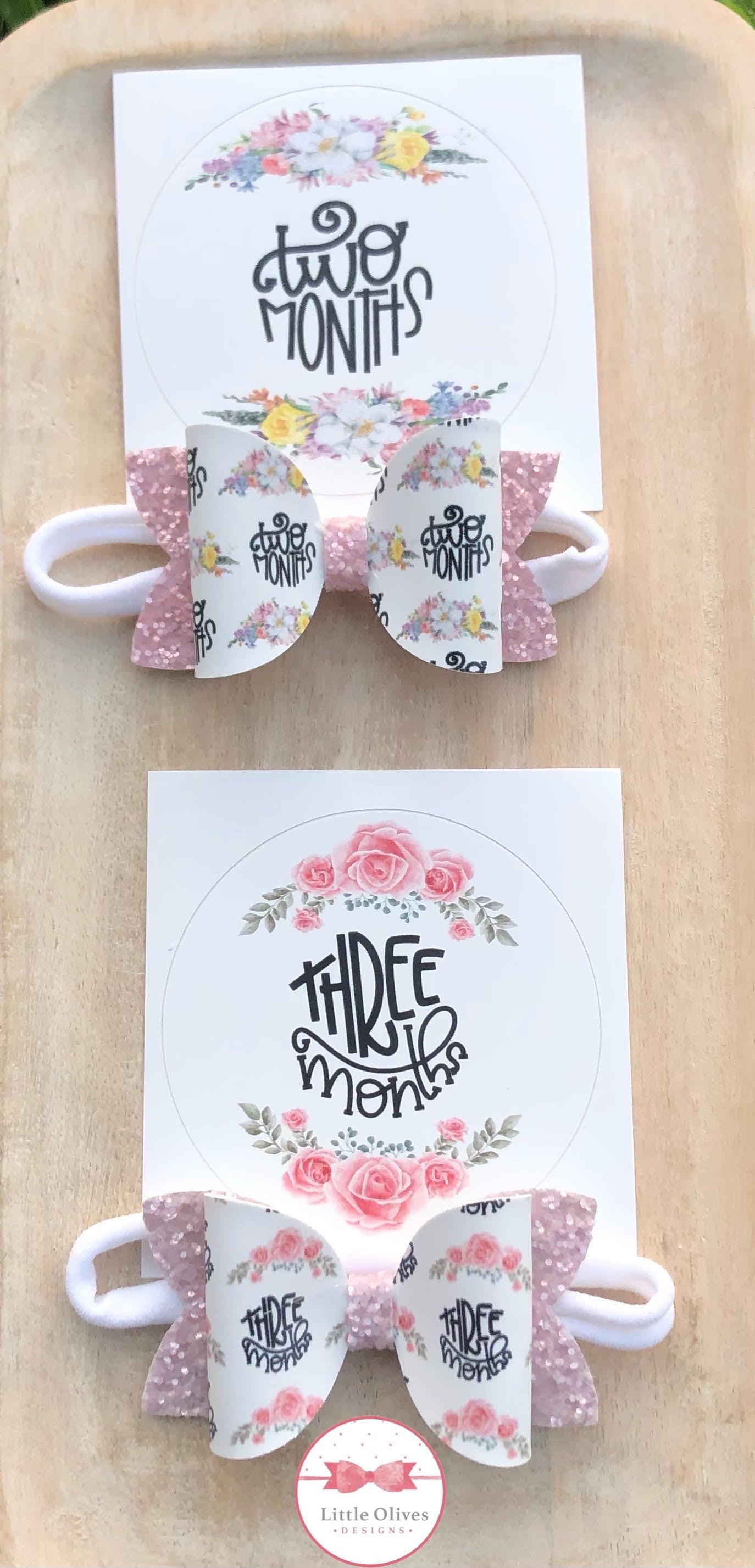 BABY MONTHLY MILESTONE BOW & STICKER SET