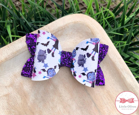 PURPLE VAMPIRE GIRL BOW