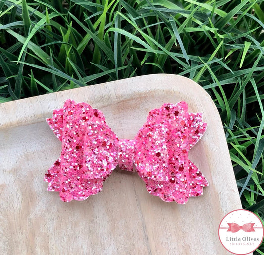 PINK GLITTER BOW