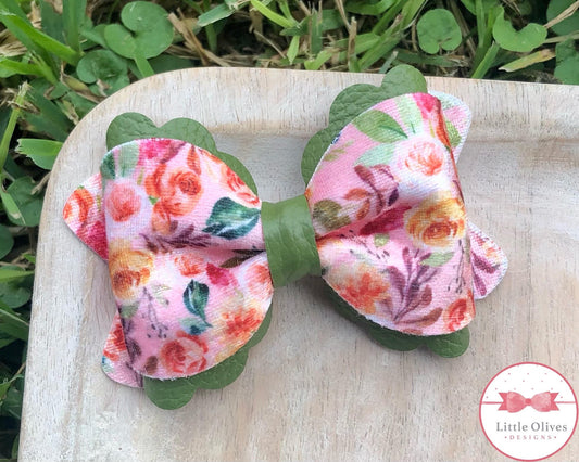 FLORAL VELVET BOW