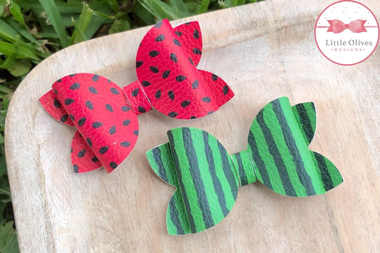 WATERMELON PIGGY BOW SET