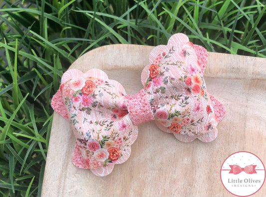 WOODGRAIN FLORAL MARIA BOW